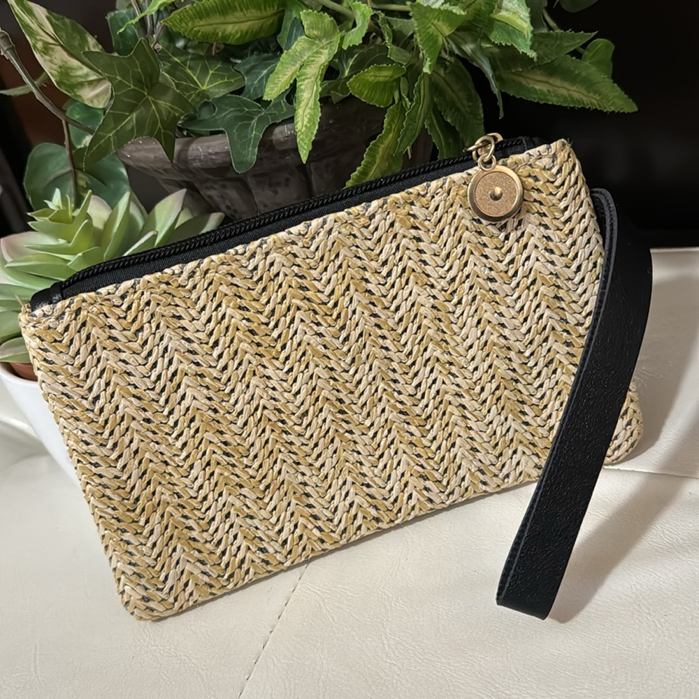 Woven Detail Makeup Pouch-EUC